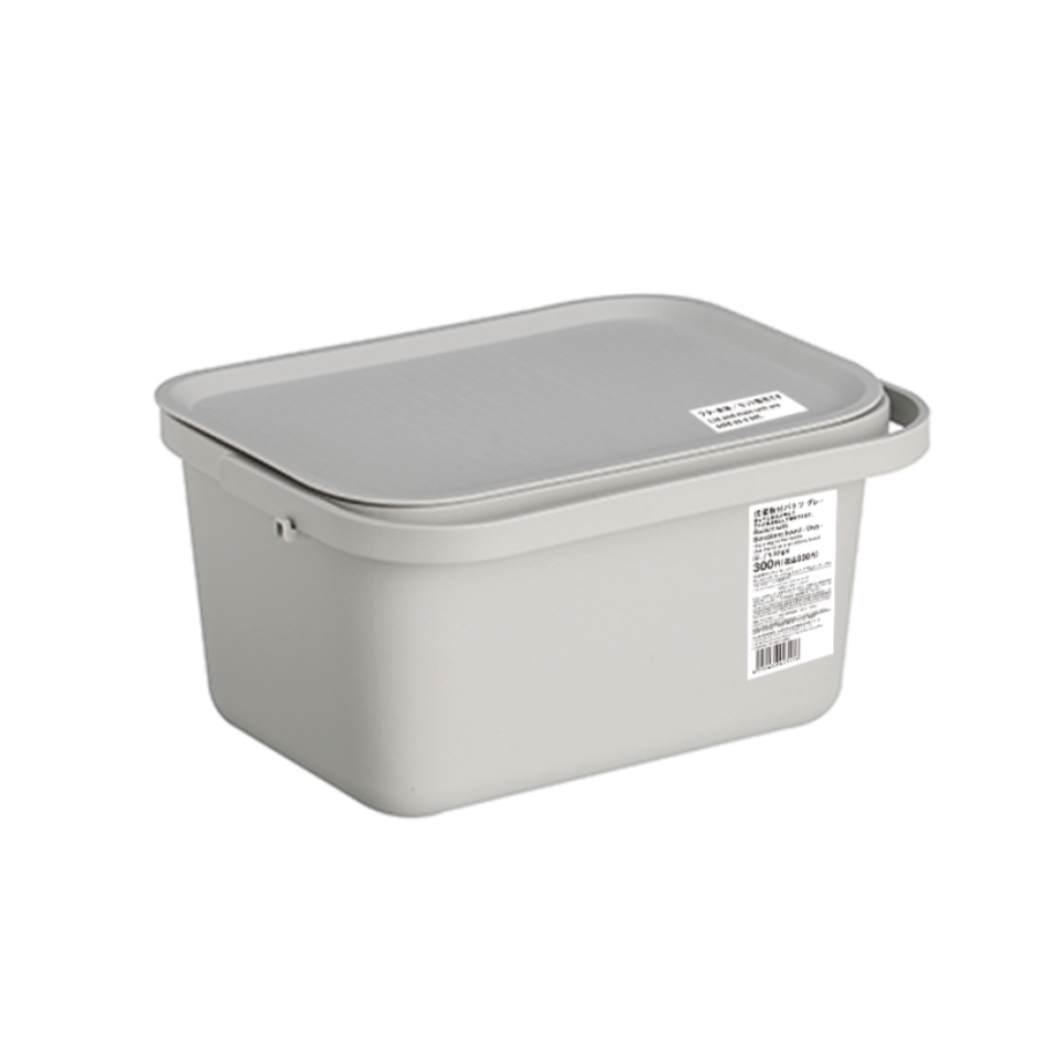 Bucket with Scrubbing Board Gray 5L