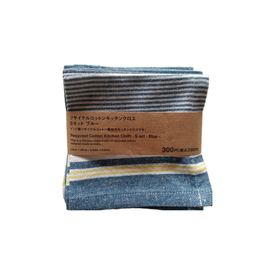 Recycled Cotton Kitchen Cloth S Set Blue