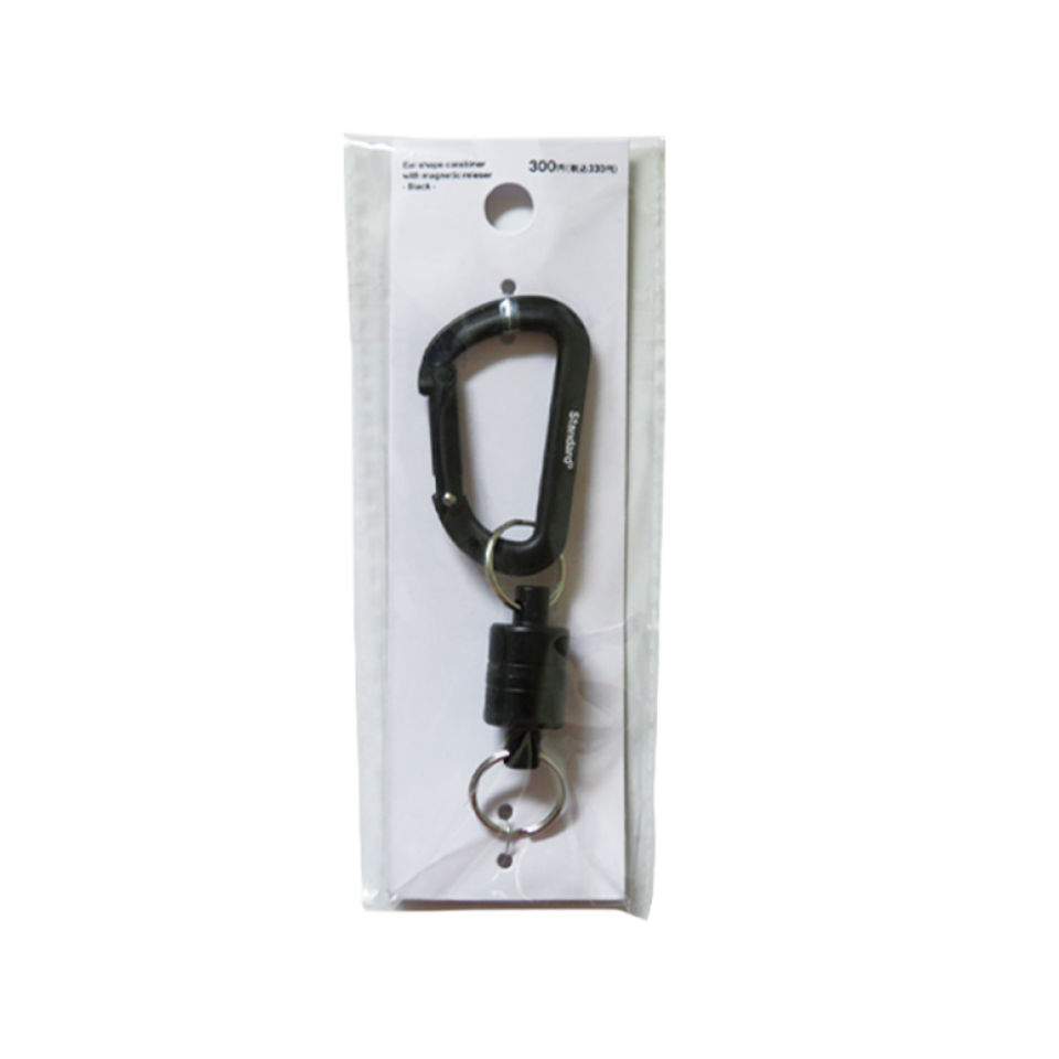 Ear Shape Carabiner with Magnetic Releaser Black
