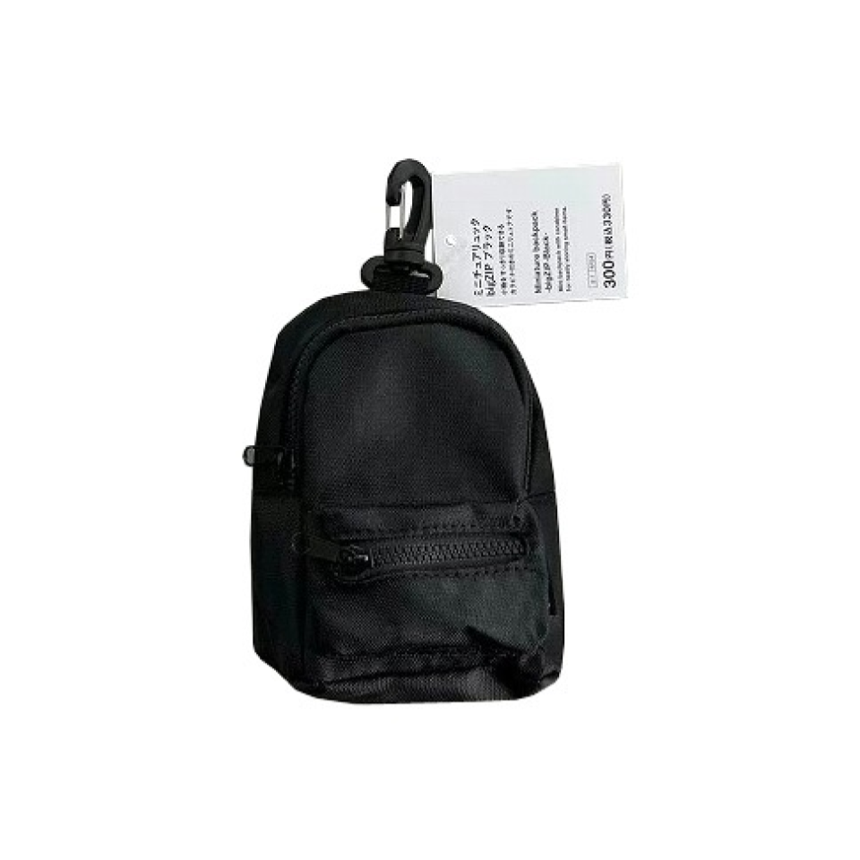 Miniature Backpack Big Zip Black