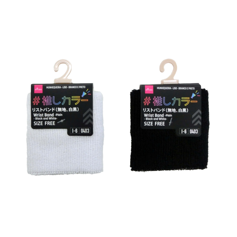 Wrist Band Plain Black and White