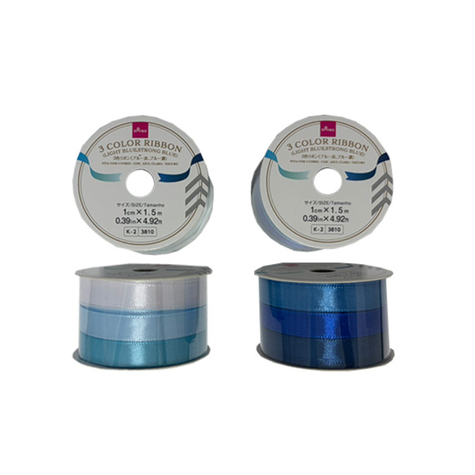 3 Color Ribbon Light Blue/Dark Blue