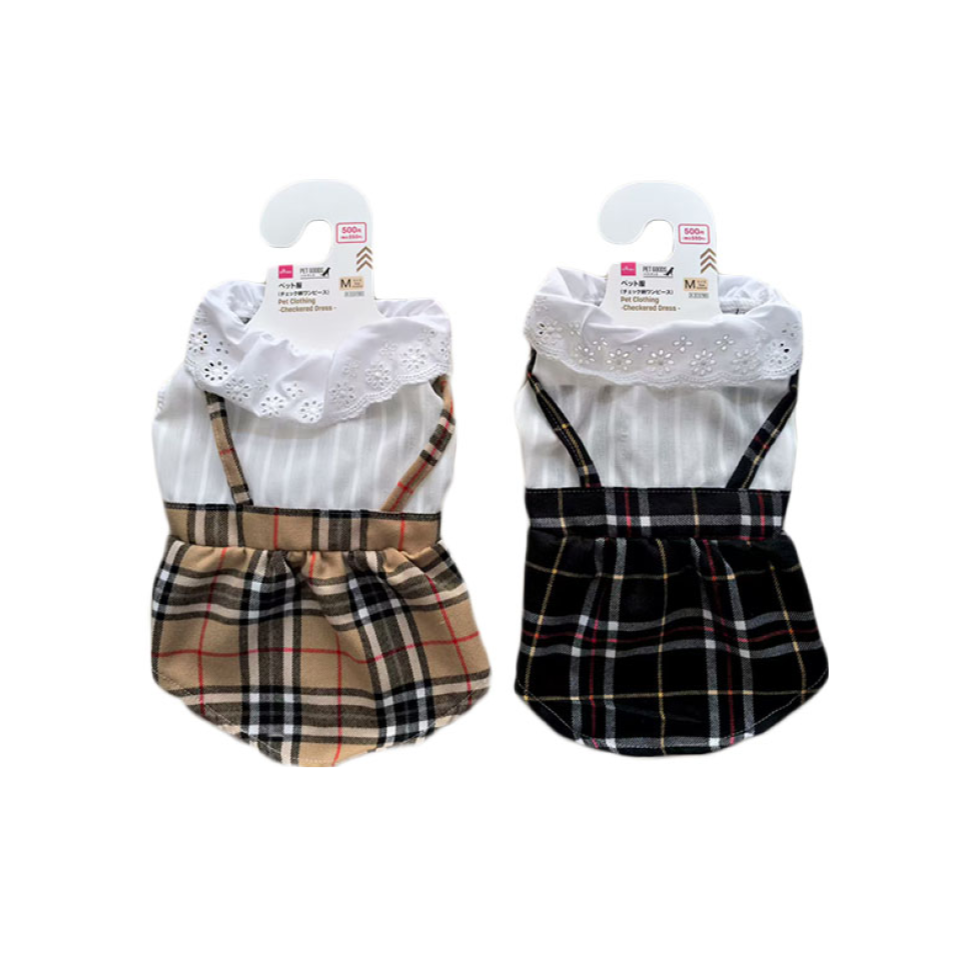 Pet Clothing Checkered Dress Medium