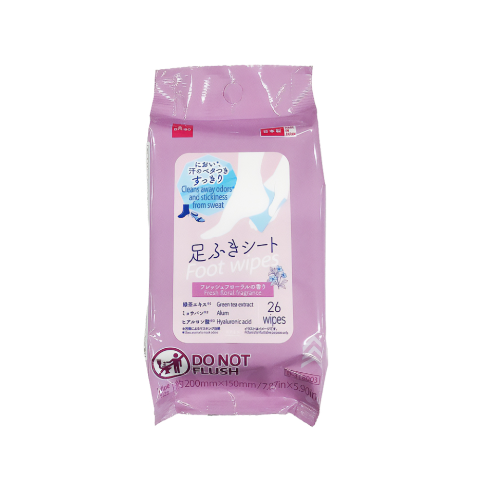 Cleaning Foot Wipes Fresh Floral Fragrance
