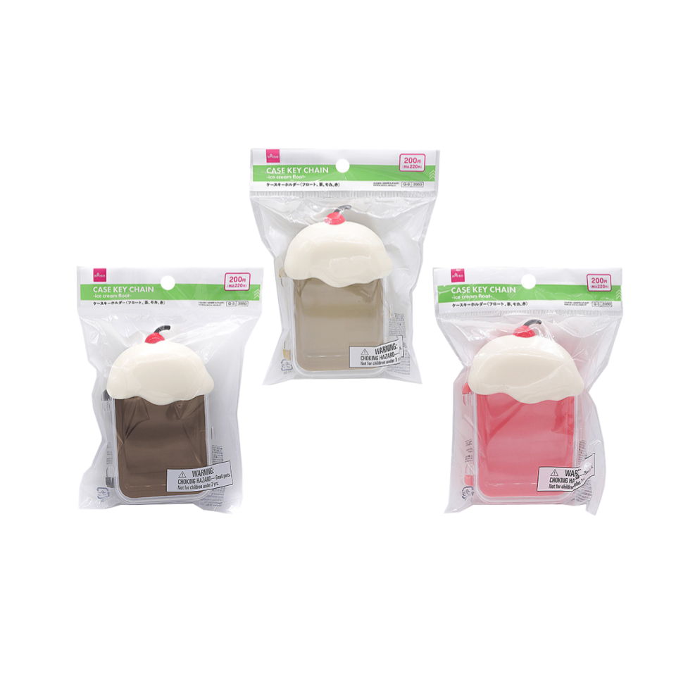 Case Keychain Ice Cream Float Brown/Mocha/Red