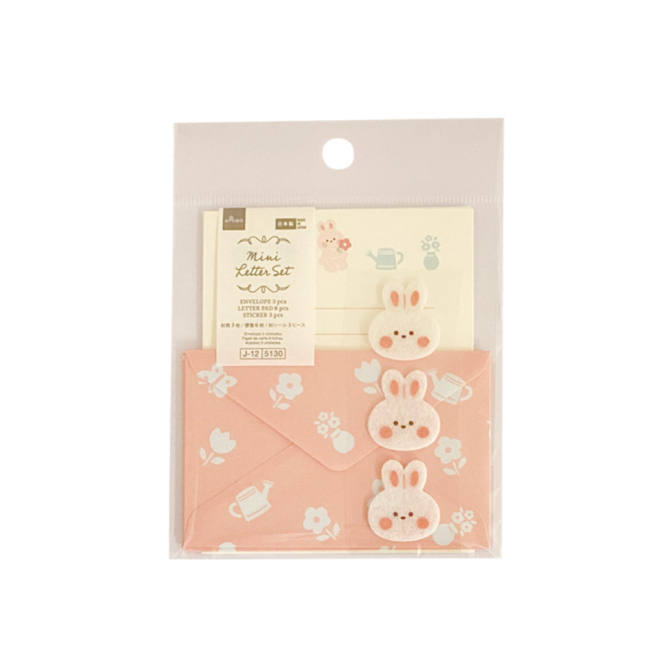 Mini Letter Pad and Envelope Set Fluffy Rabbit