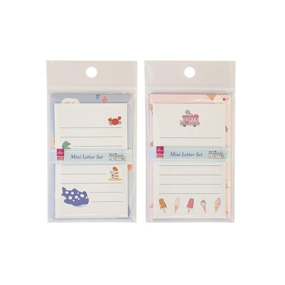 Mini Letter Pad and Envelope Set Summer Design Motif