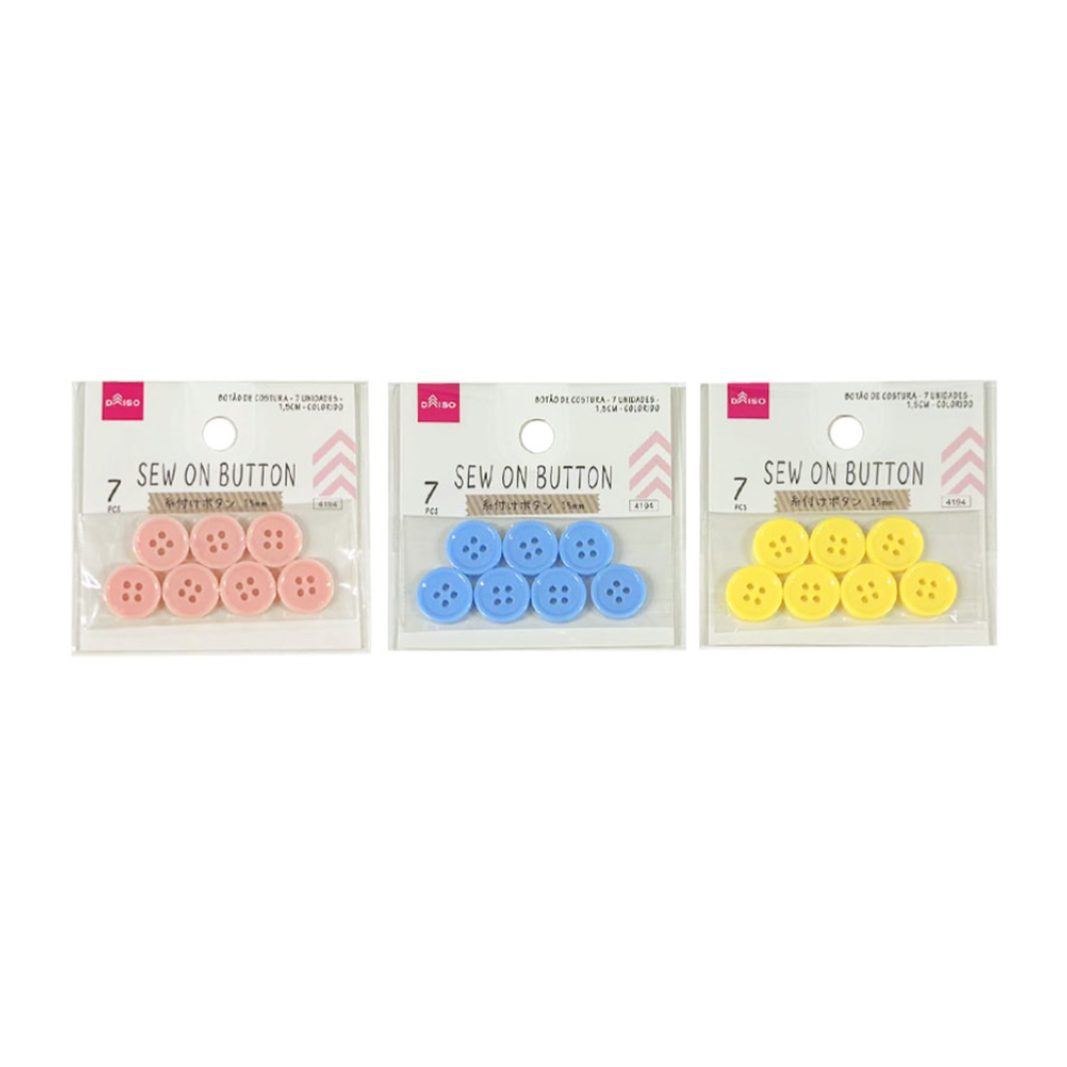 Sew on Button 15mm Color