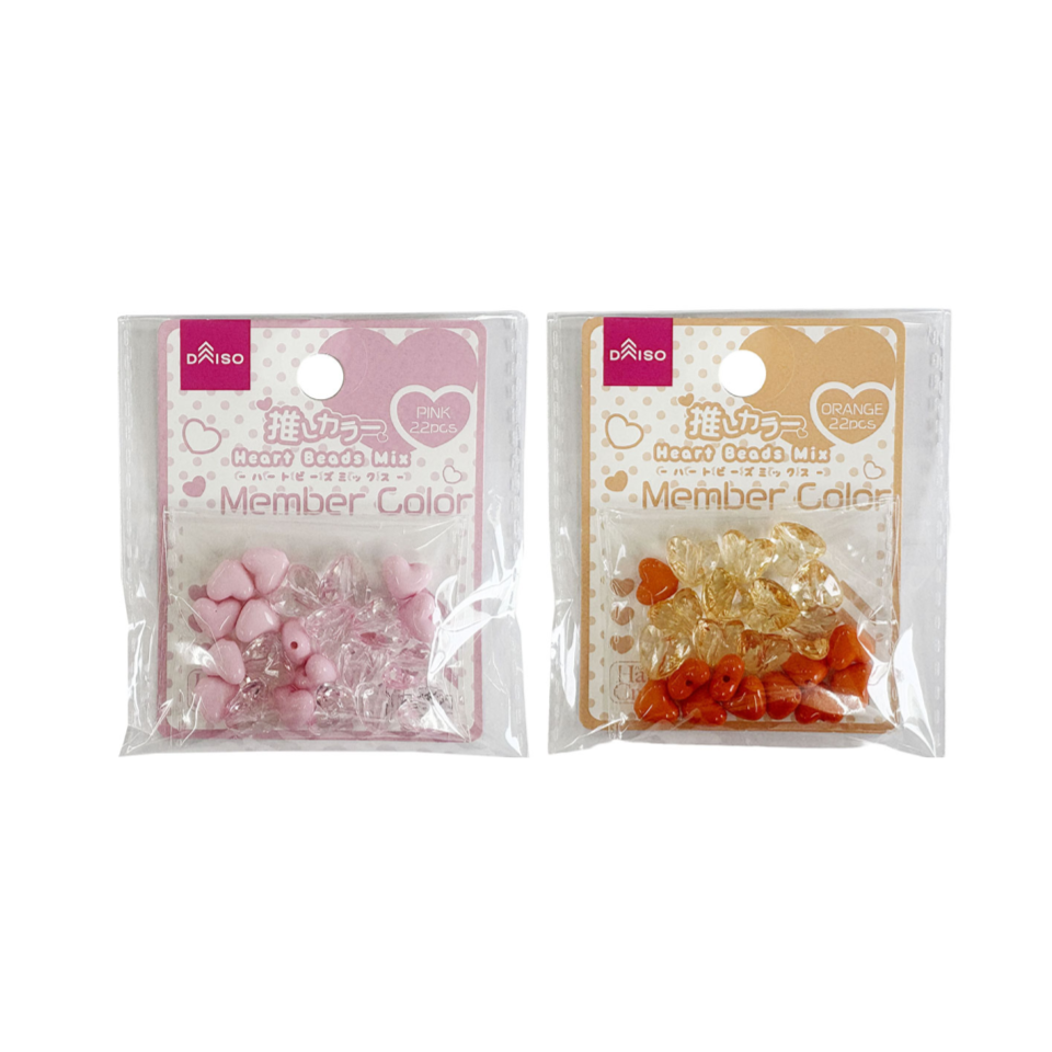 Heart Beads Mix Member Color Pink/Orange