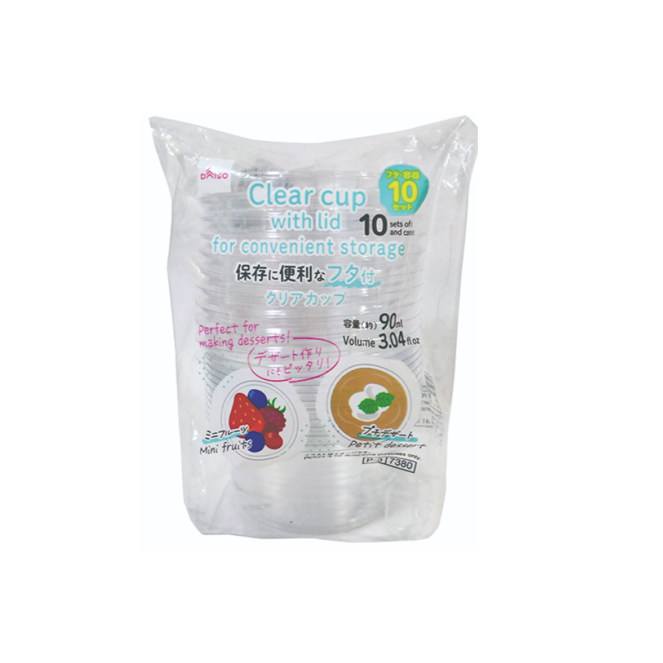 Clear Cups with Lid 90ml