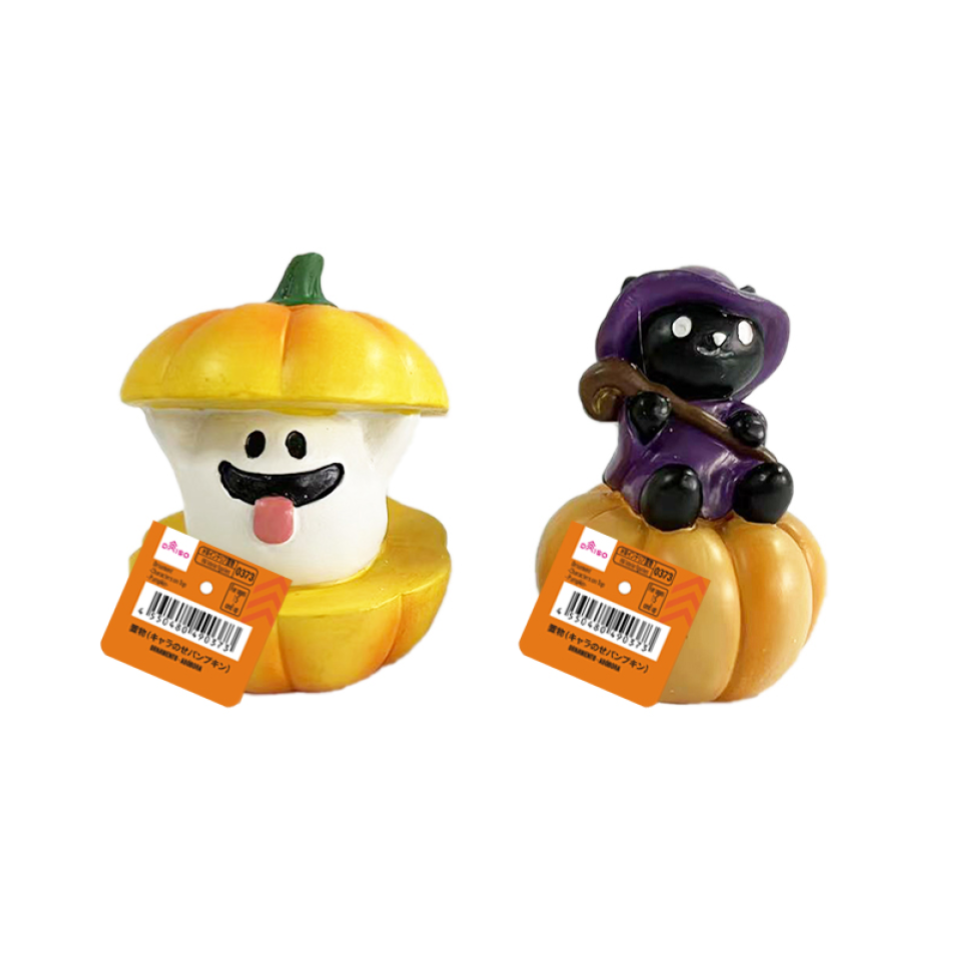 Halloween Ornament Characters on Top Pumpkin
