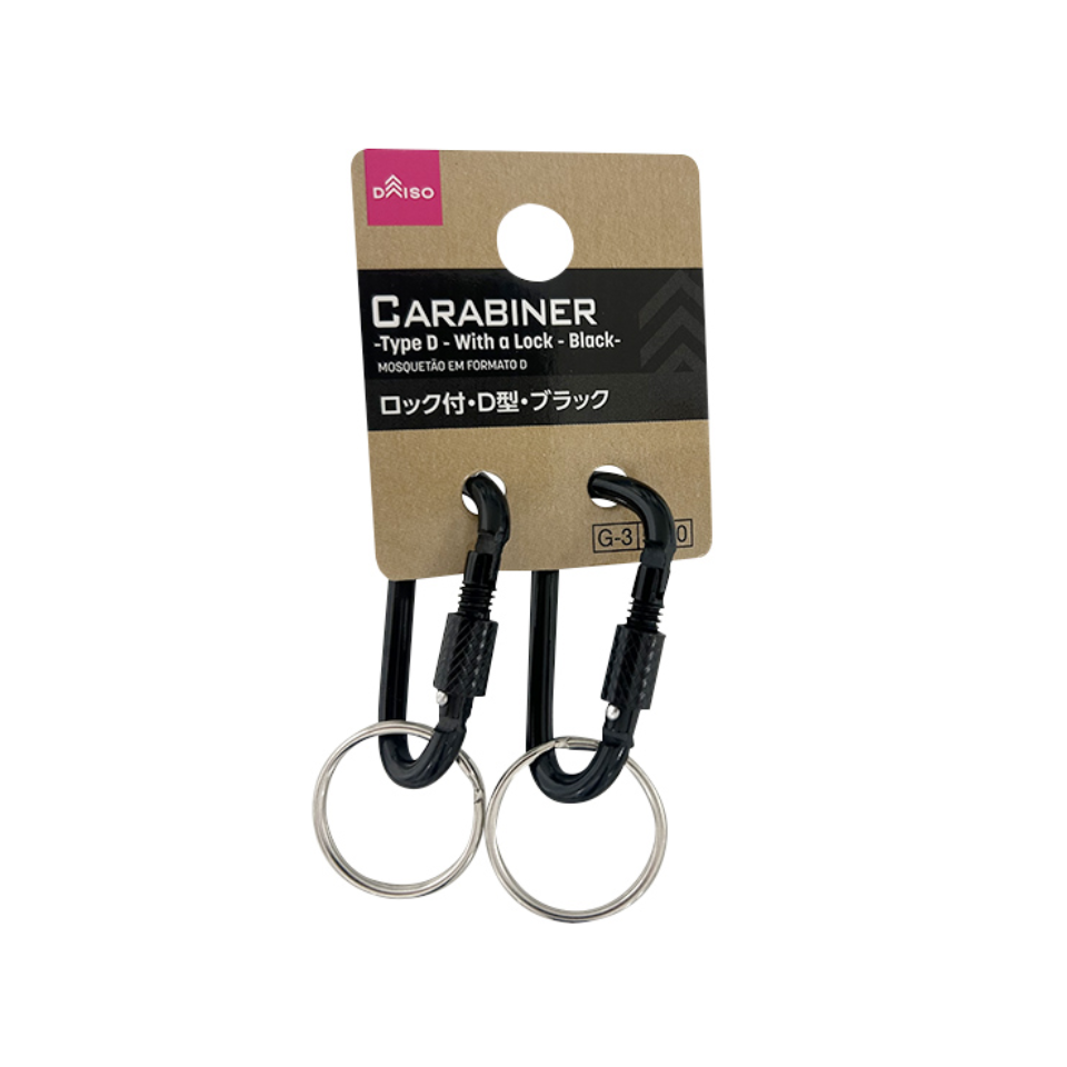 Carabiner Type D with a Lock Black