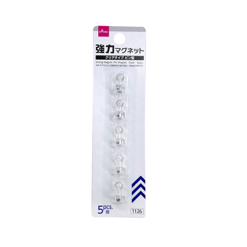 Strong Magnet Pin Shaped Clear
