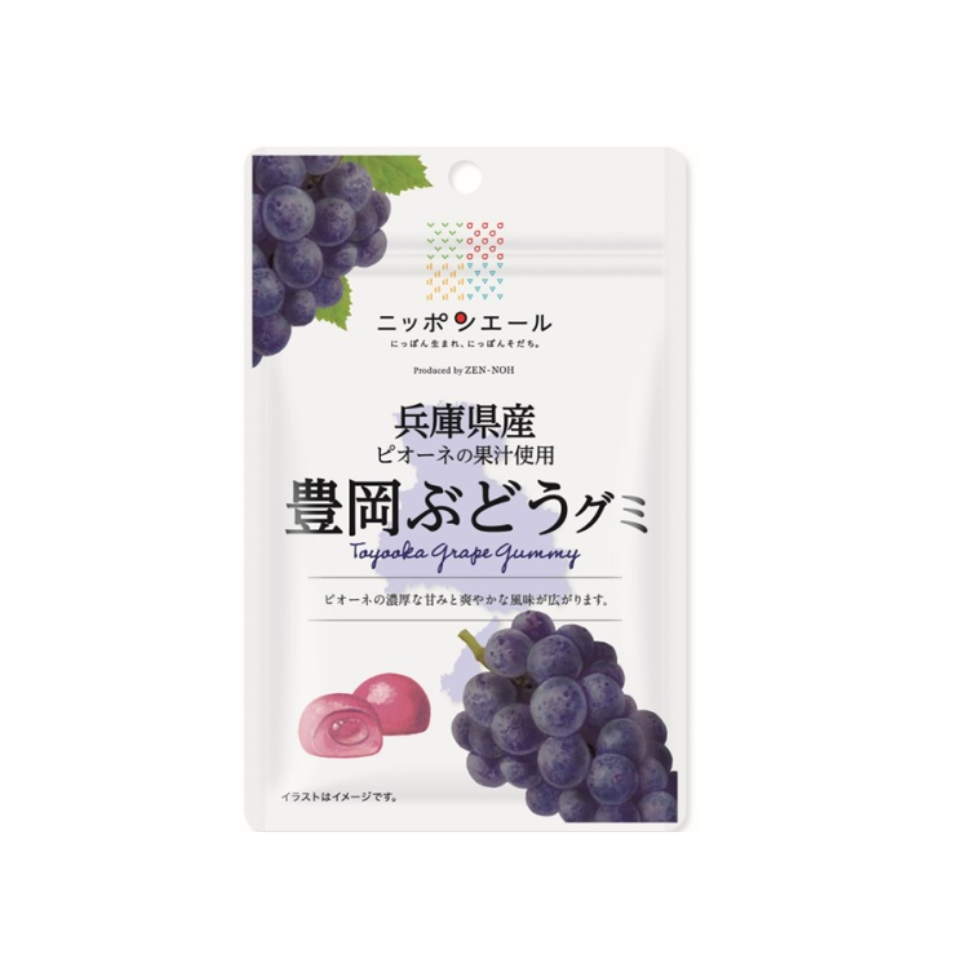 Zen-Noh Foods Toyooka Grape Gummy from Hyogo Prefecture 40g