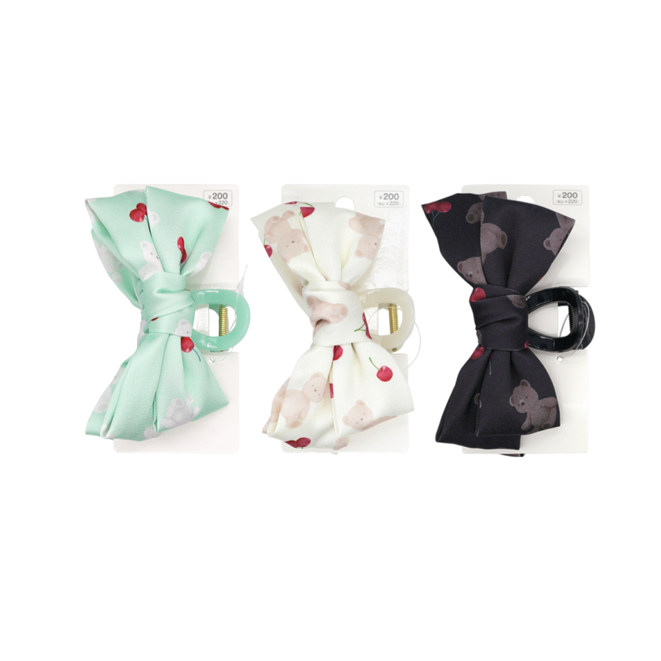 Ribbon Claw Clip Bear x Cherry