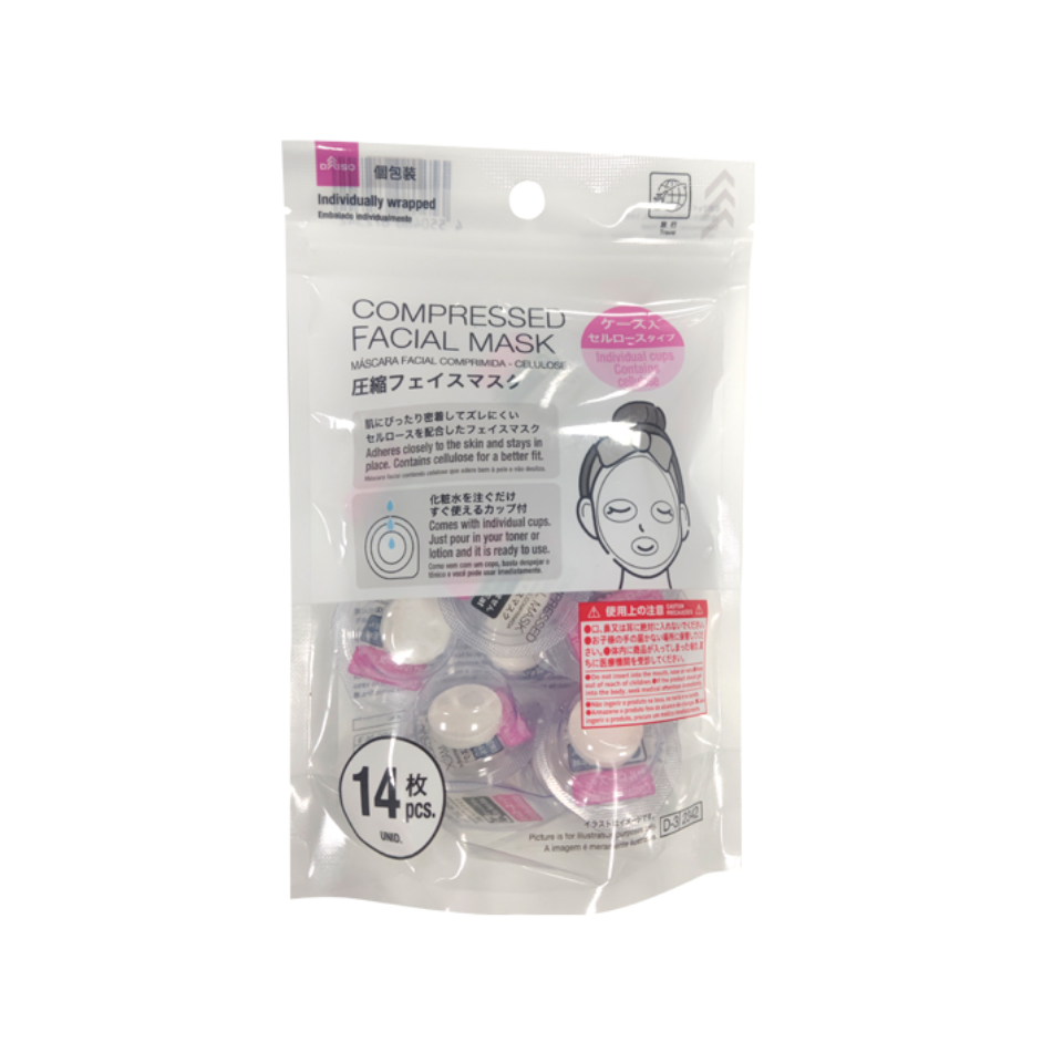 Compressed Facial Mask with Single Mask Case Cellulose