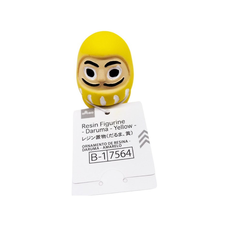 Resin Figurine Daruma Yellow