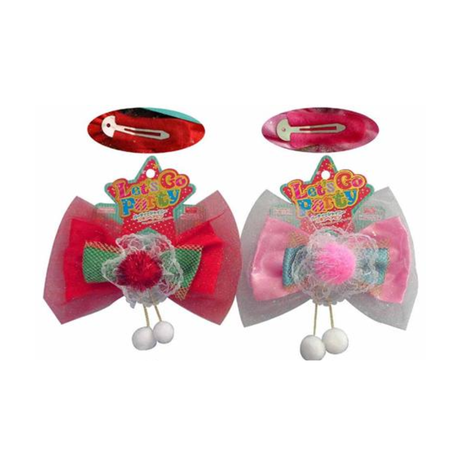 Party Hair Pins with Shiny Ribbons