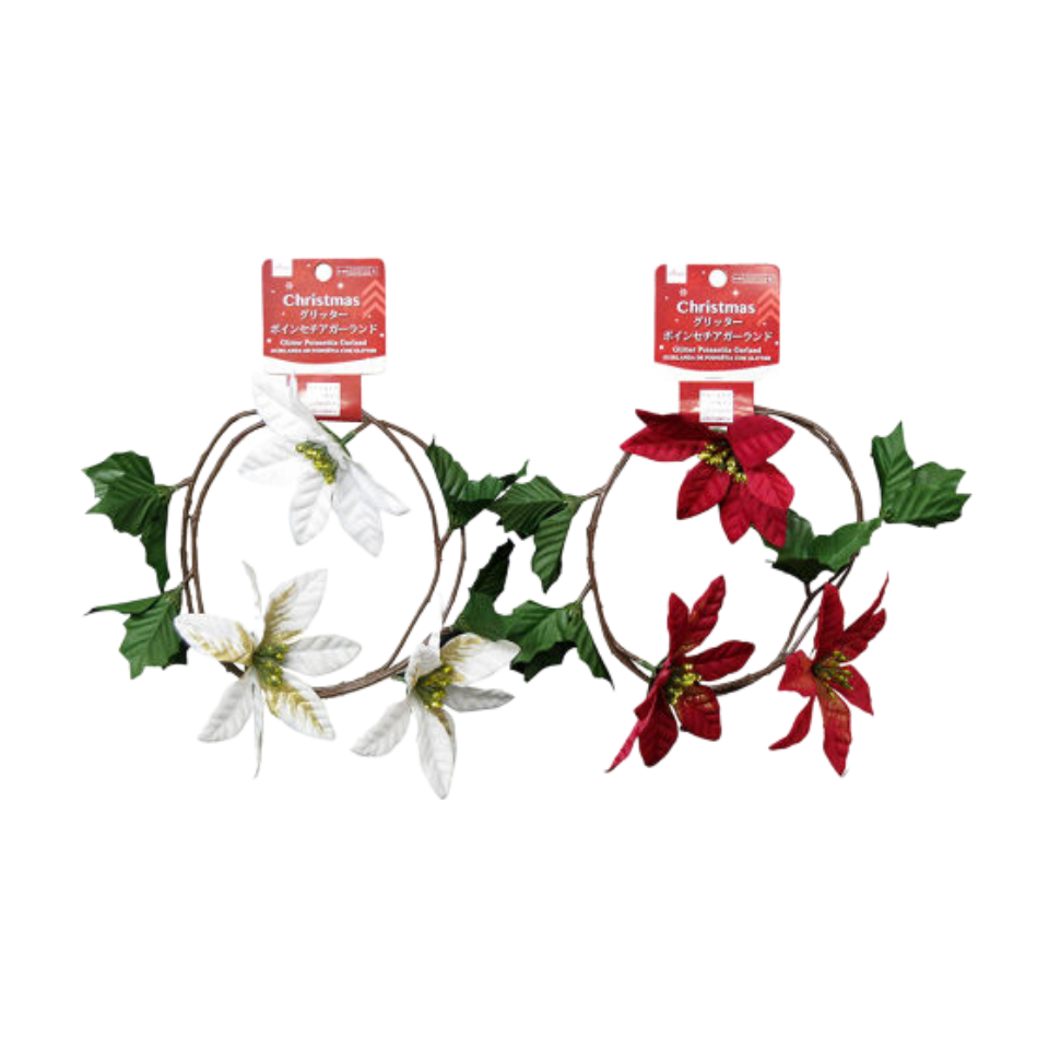 Glitter Poinsettia Garland