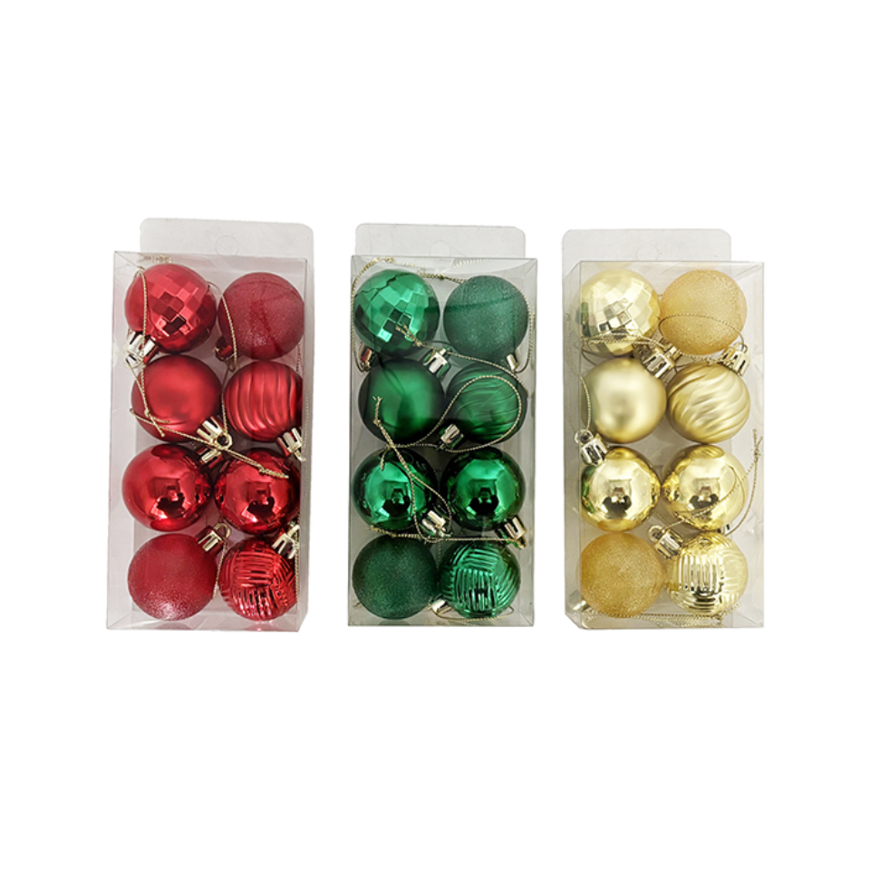 Christmas Ornament Gold/Red/Green 4cm