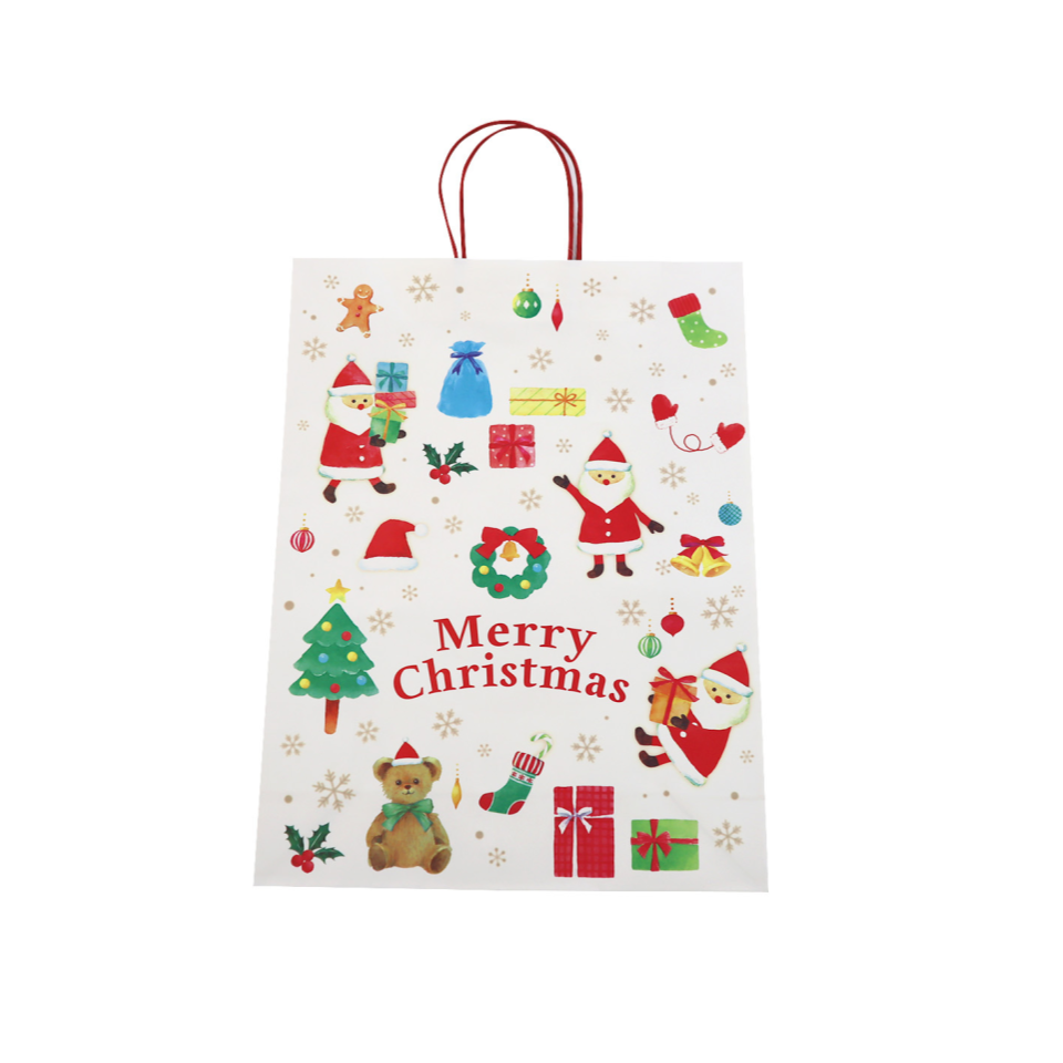 Handle Bag Natural Christmas 30cm x 40cm x 11cm