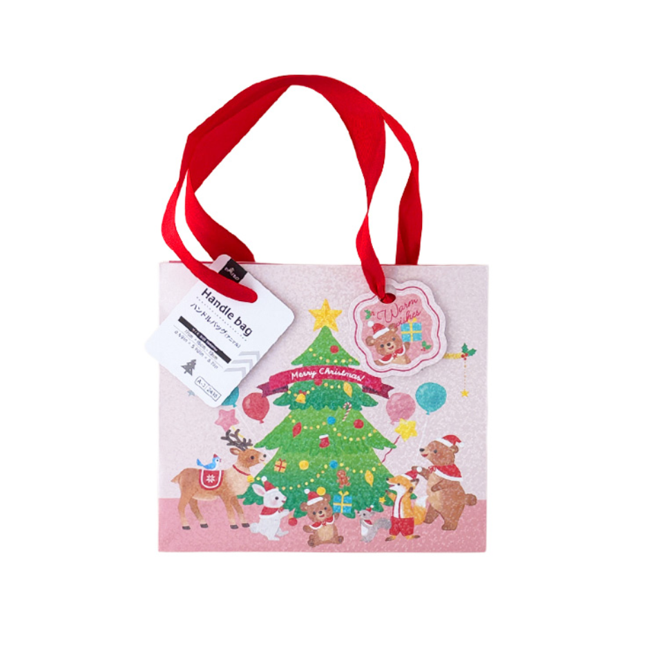 Christmas Handle Bag Animal with Tag 17cm x 15cm x 13cm
