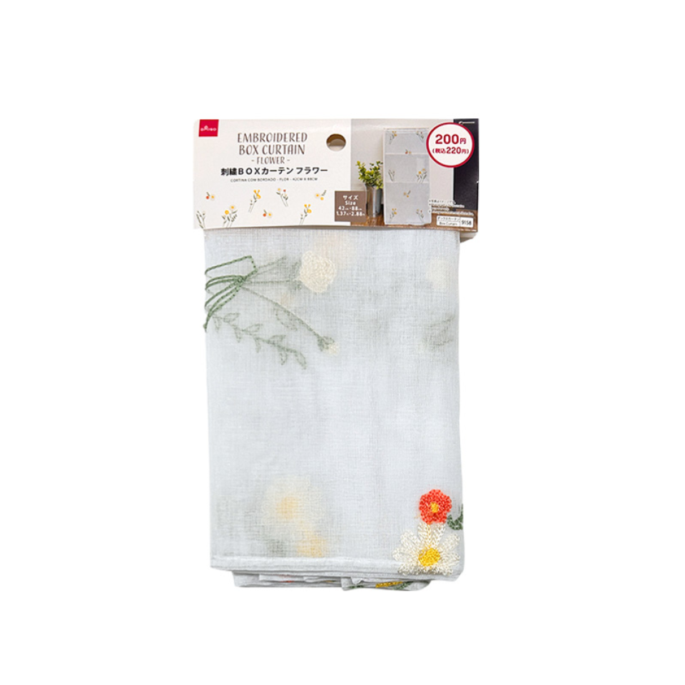 Embroidered Box Curtain Flower 42cm x 88cm