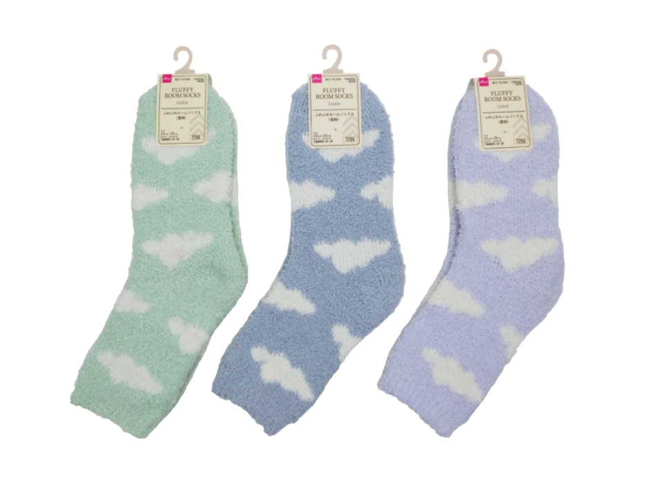 Fluffy Room Socks Ladies Cloud