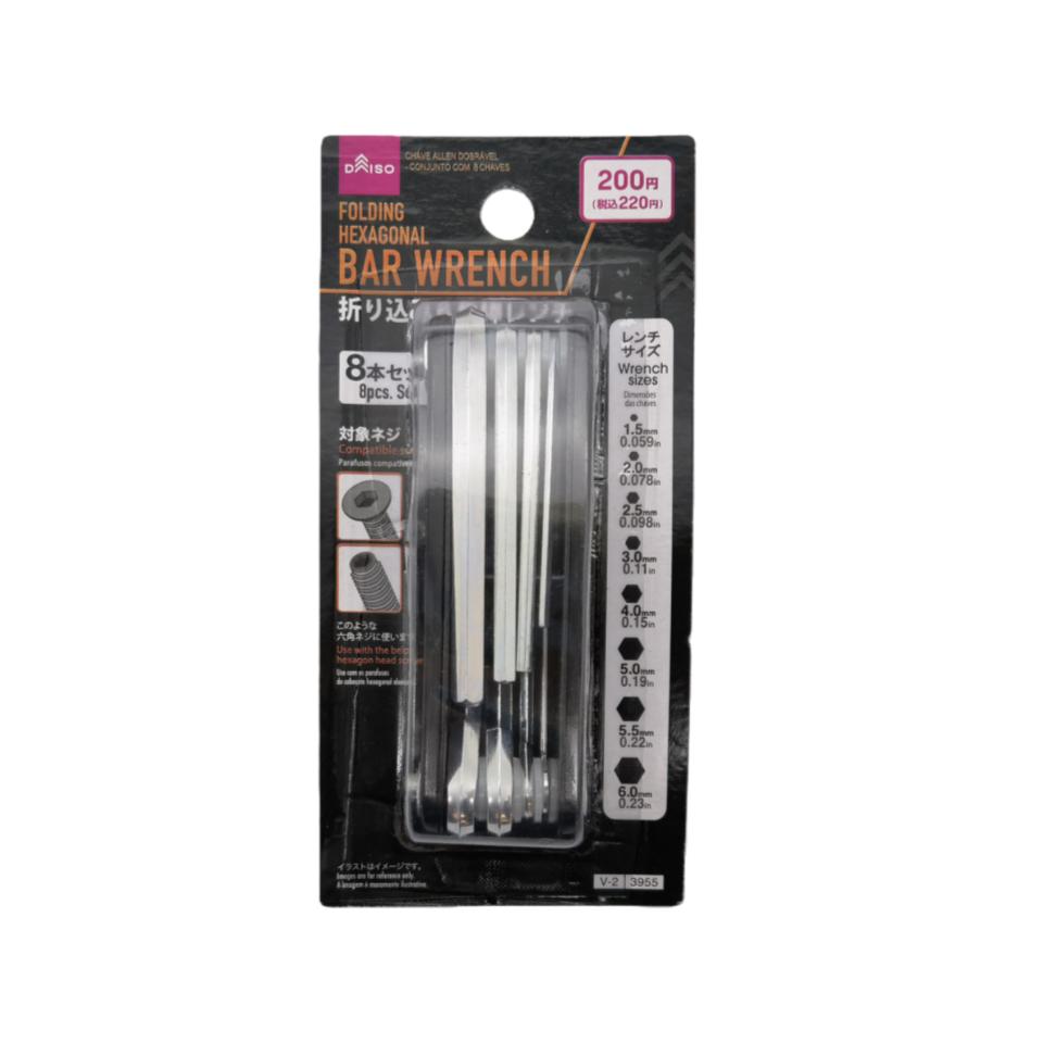Folding Hexagonal Bar Wrench 8pcs Set