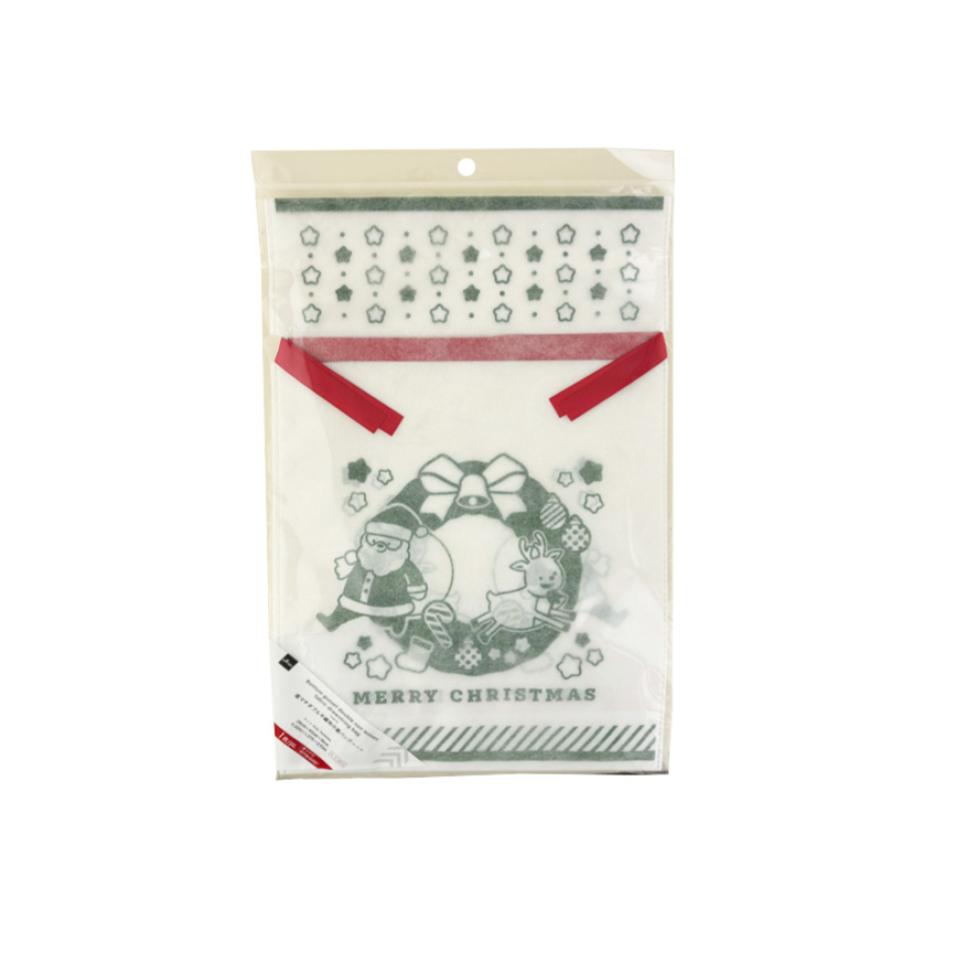 Christmas Bottom Gusset Fabric Drawstring Bag B Kids