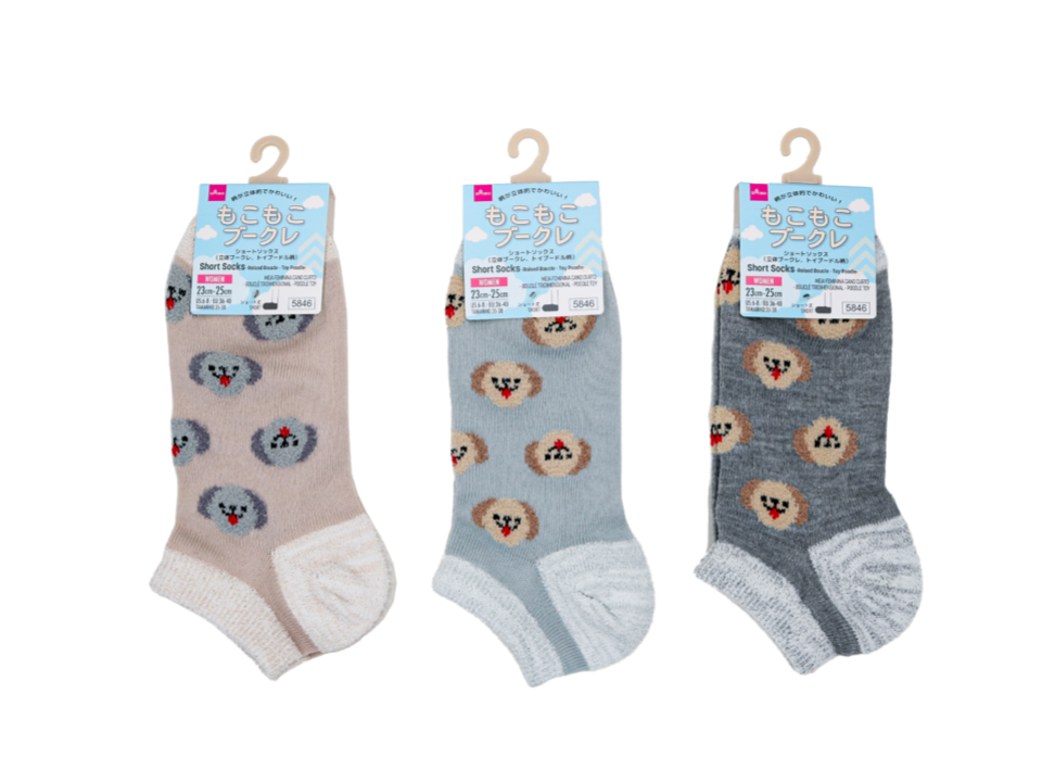 Short Socks Raised Boucle Toy Poodle