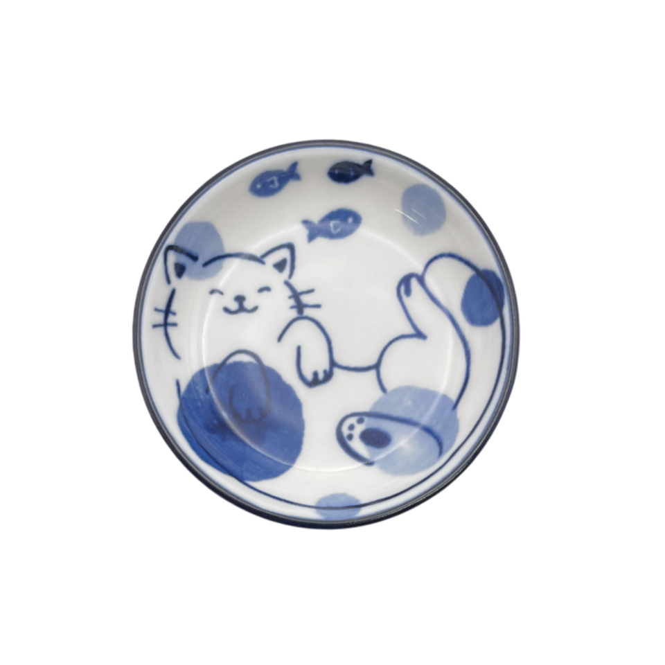Mini Plate Indigo Cats 7cm