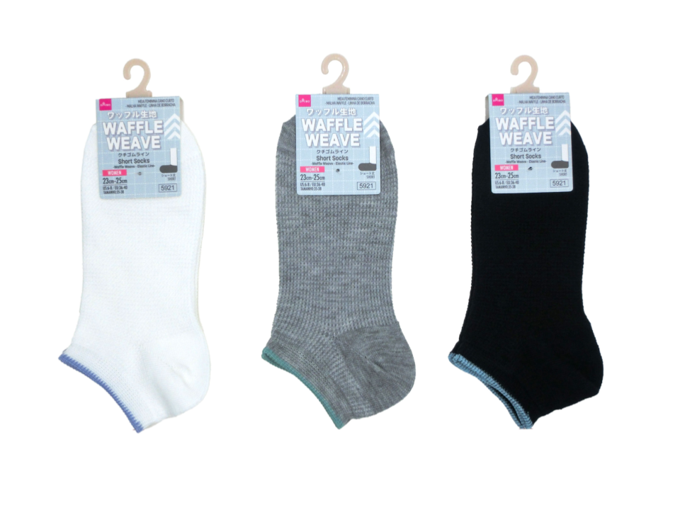 Short Socks Waffle Weave Elastic Line
