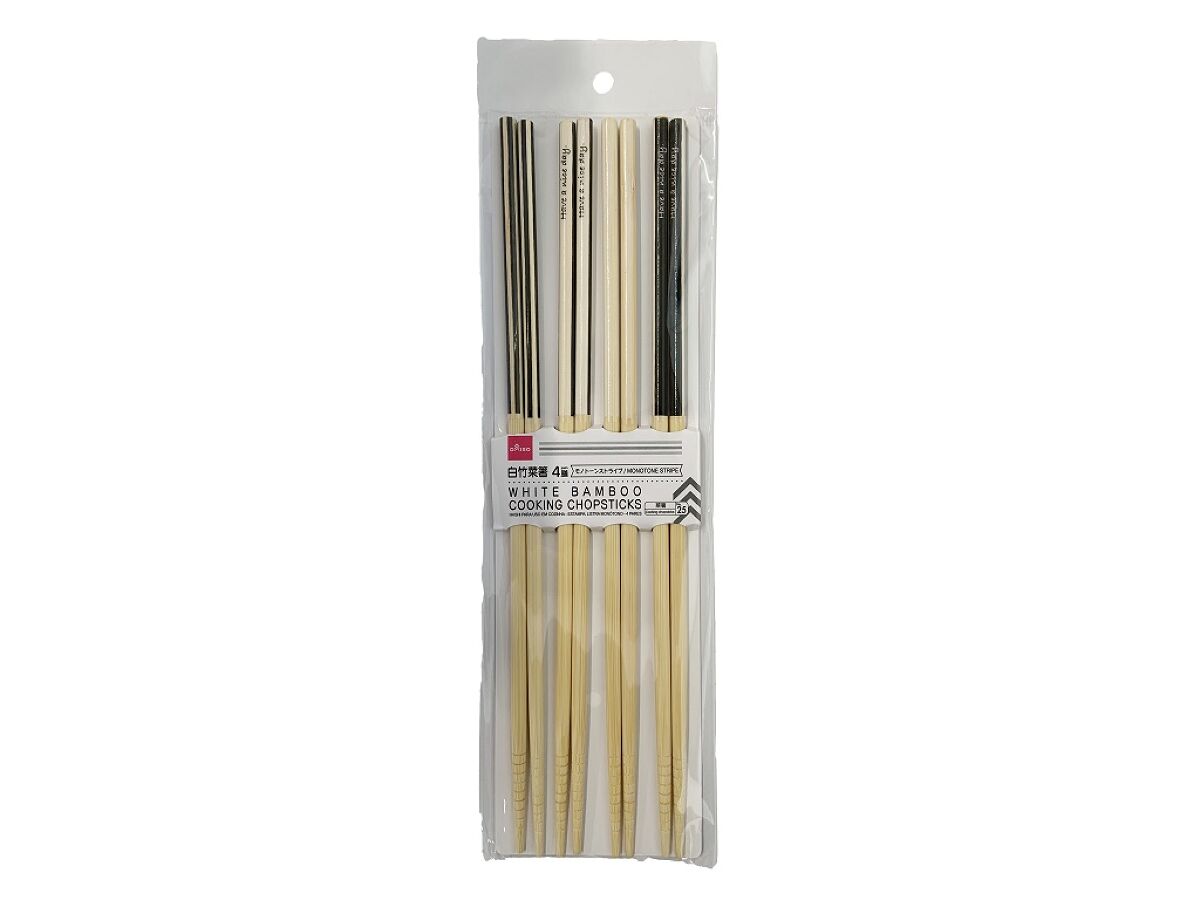 White Bamboo Chopstick Monotone Stripes