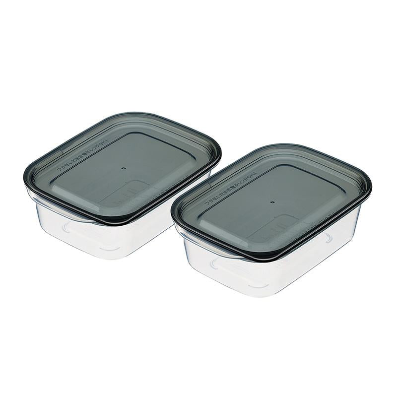 Plastic Food Packsquare 400Ml 2Pc Set Clear Black