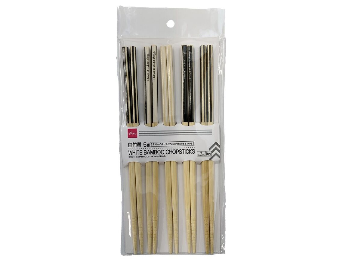 White Bamboo Chopsticks Monotone Stripes