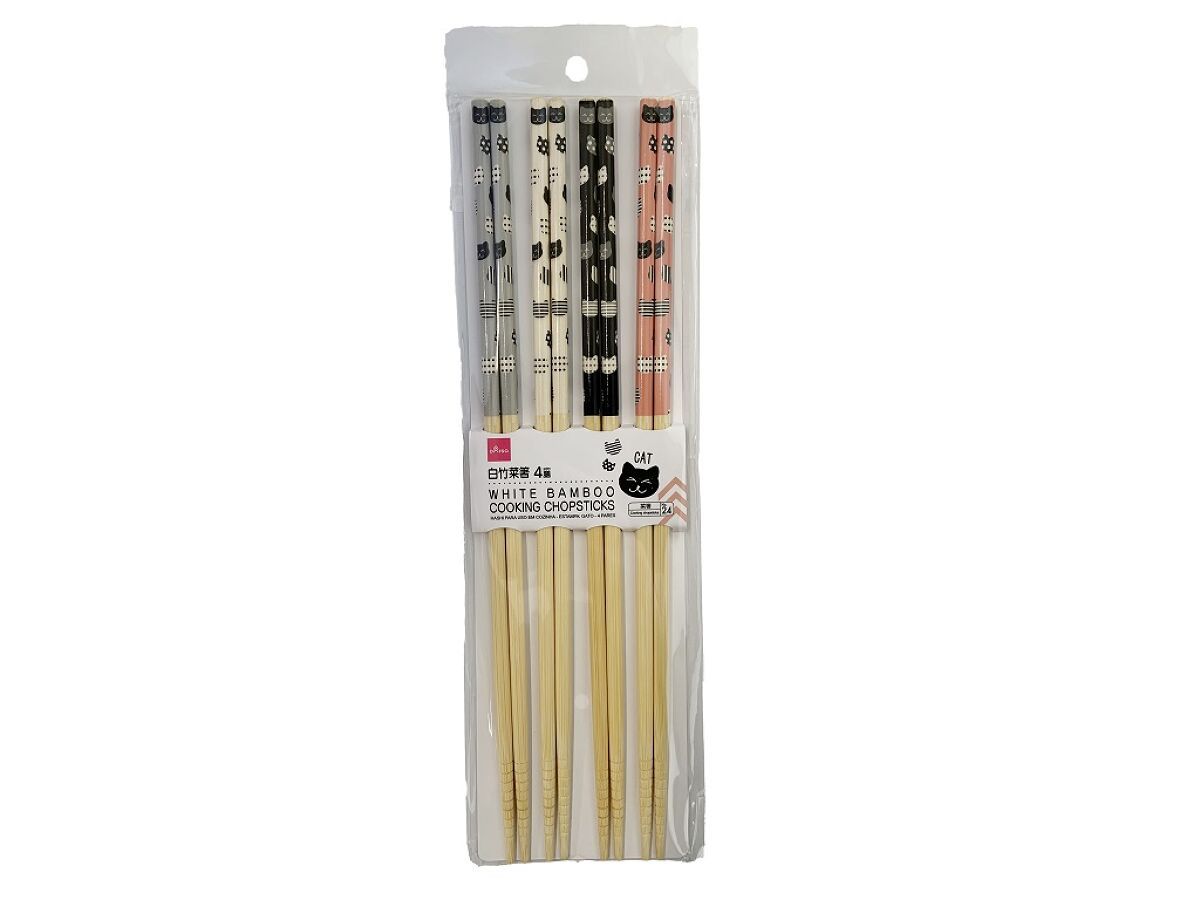 White Bamboo Cooking Chopstick Cat