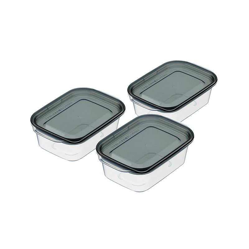 Plastic Food Packsquare 180Ml 3Pc Set Clear Black