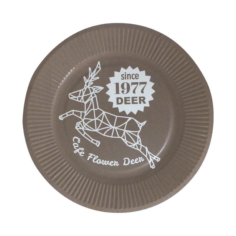 Paper Plate 7.0Inch Cafe Flower Deer
