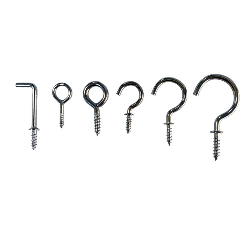 Hook And Screw Eye Set Chrome Plated