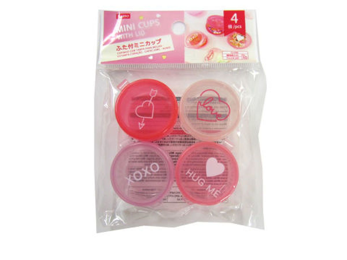 Clear Mini Cups with Lid Heart 0.47floz