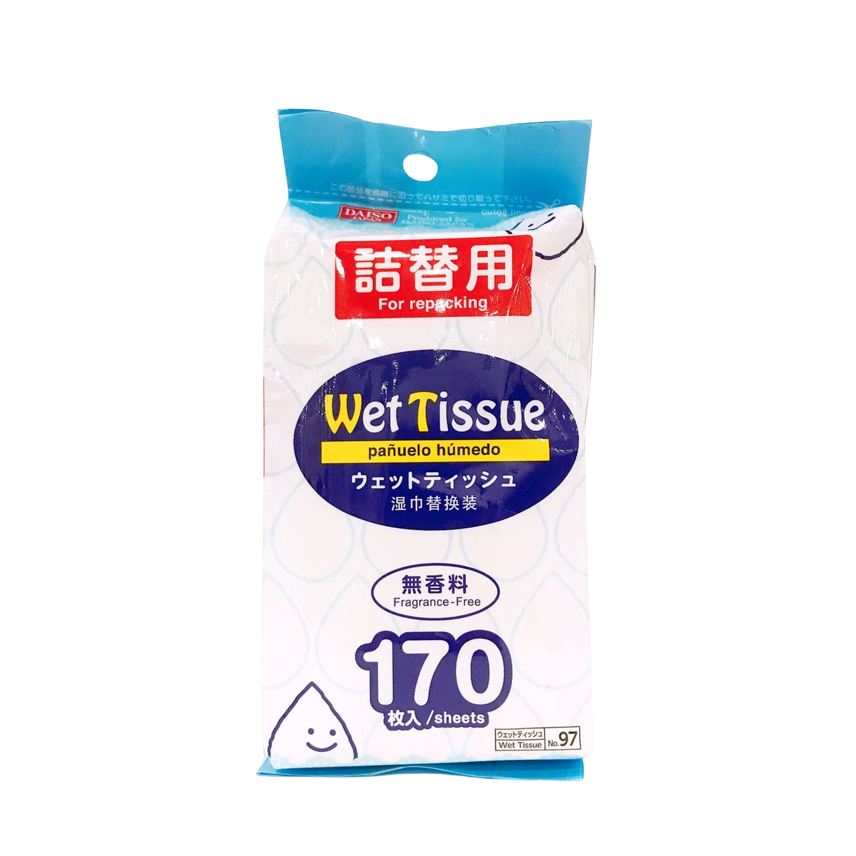 Wet Tissue For Repacking 170Sheet DAISO SINGAPORE