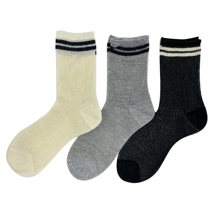 Regular Socks -Simple Basic - Mesh 2 Lines-