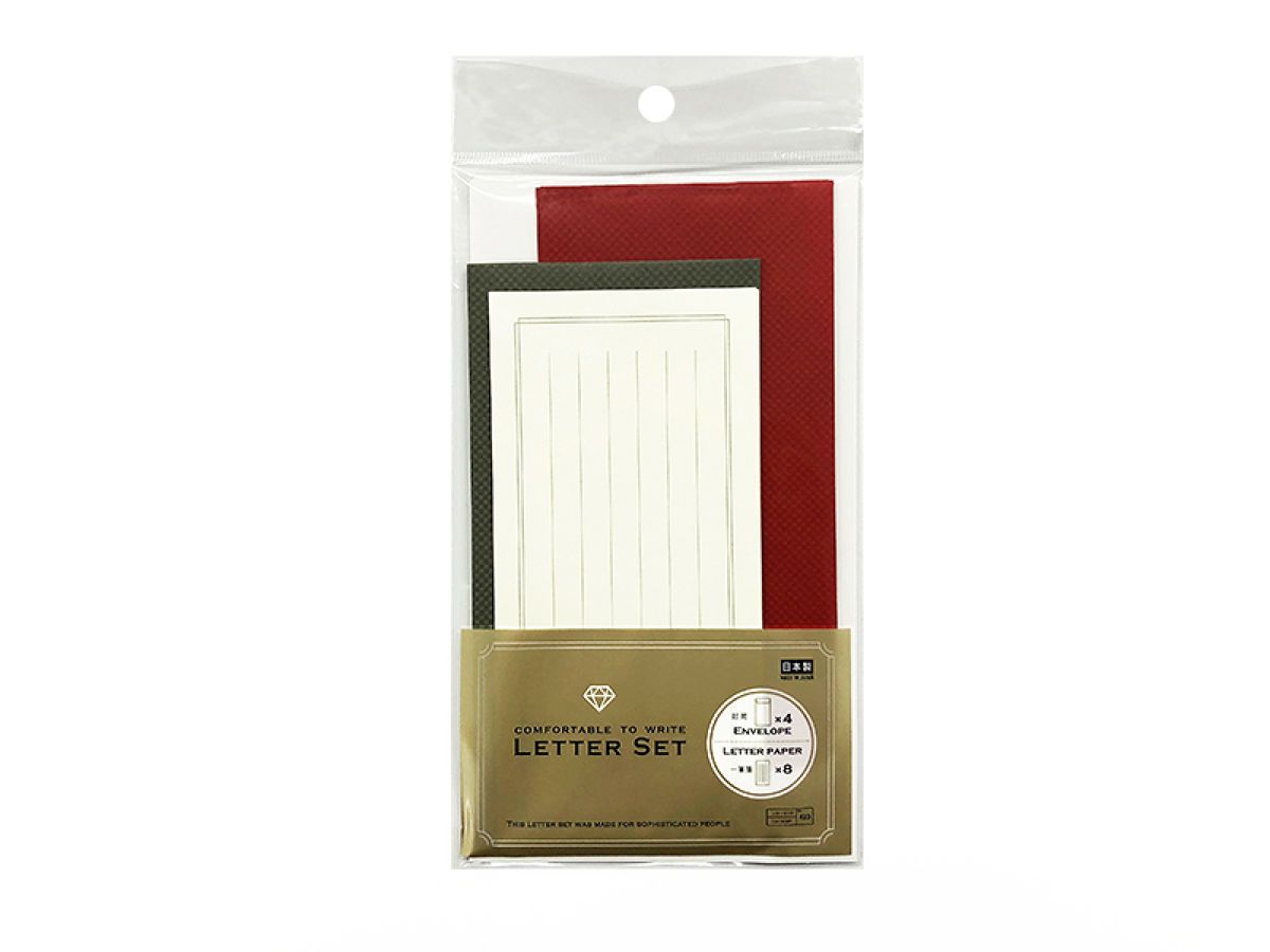 One-Stroke Letter Set Ichimatsu -8 Sheets Of Text 2 Colors Of Envelopes 2 Each-