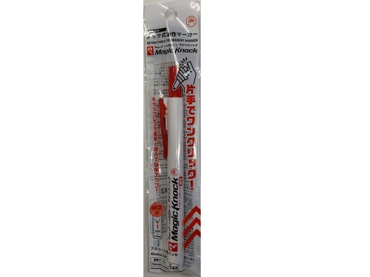 Retractable Permanent Marker Slim Red