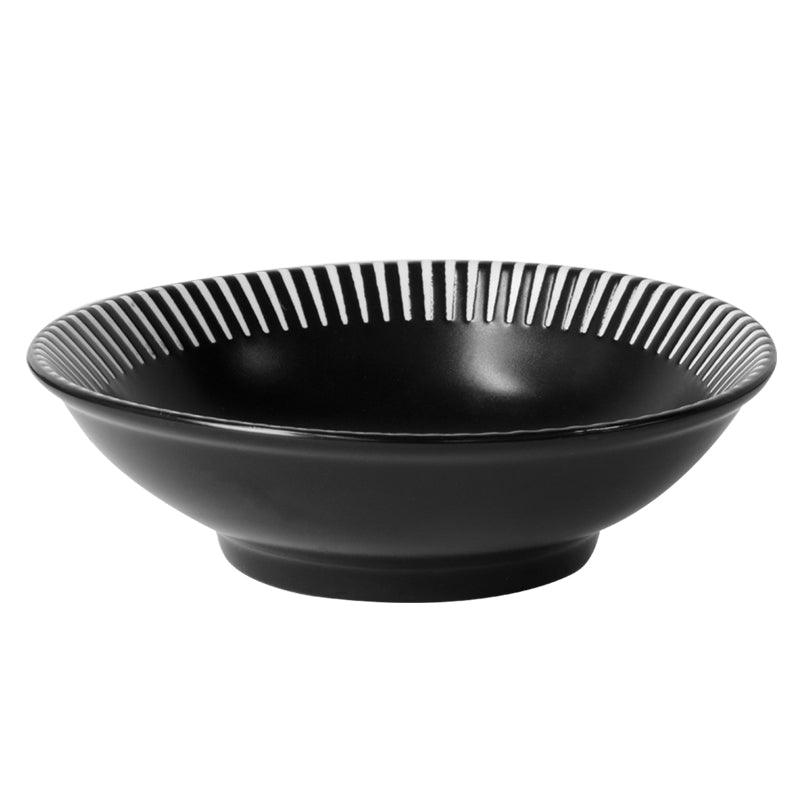 Deep Plate Modern Stripes Black