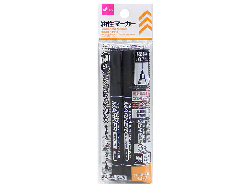 Oil Based Marker Black Fine Print