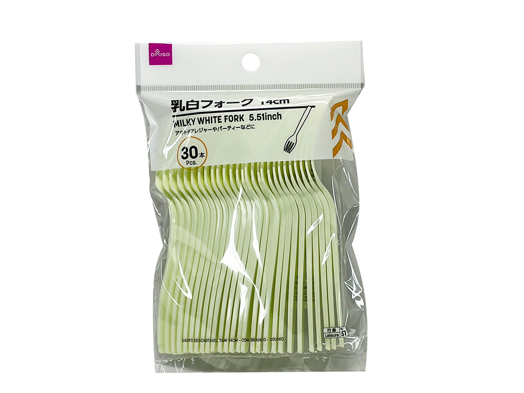 Milky white fork 5.51inch 30pcs