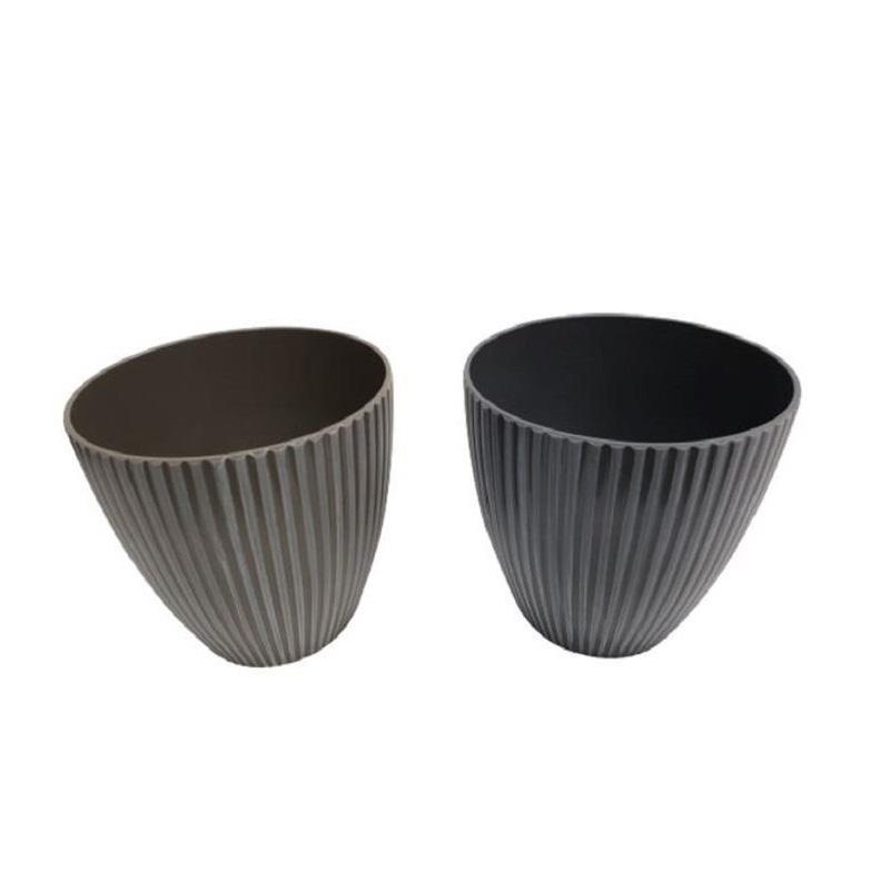 Flower Pot Striped 16.5cm x 14.5cm x 10cm