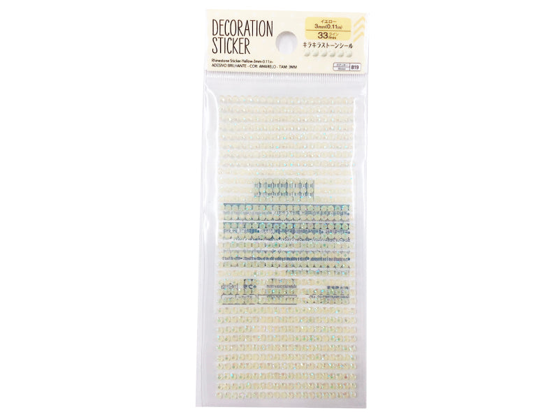 Rhinestone Sticker-Yellow-3mm-0.11in-